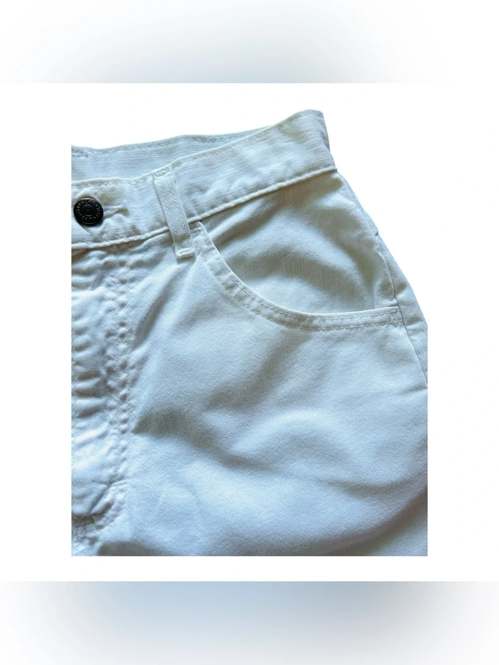 Vtg 80s 90s LEE White High Rise Denim Jean Mom Shorts Sz 6 Small Boho Summer